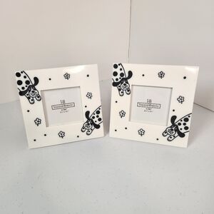 Ganz Treasured Memories Square 3.35" Photo Frame Pair Of 2 White Hound Dog Dogs
